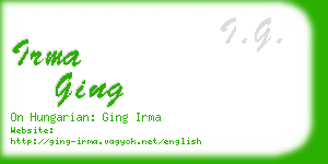 irma ging business card